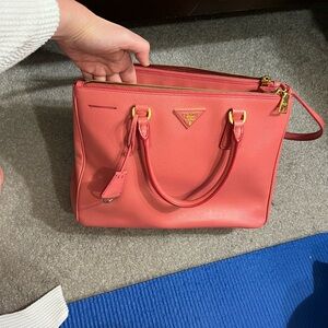 Prada Coral Leather Satchel